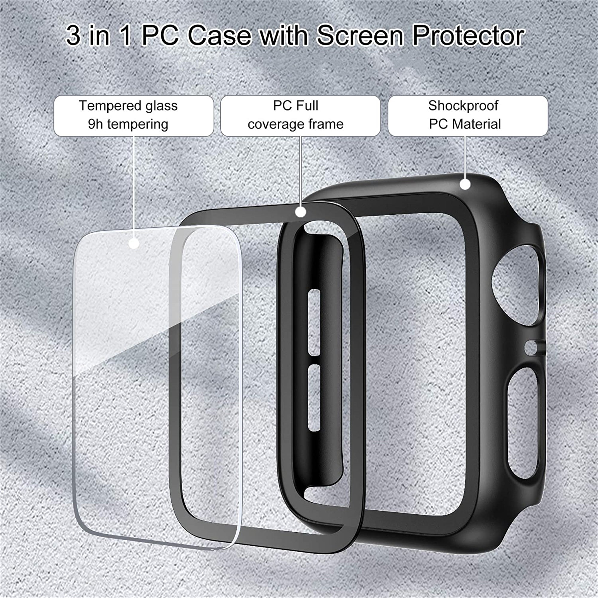 Boîtier rigide en PC et protecteur d'écran pour Apple Watch iWatch Boîtier rigide en PC et protecteur d'écran pour Apple Watch iWatch